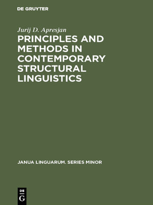 cover image of Principles and Methods in Contemporary Structural Linguistics